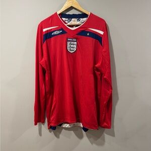 Umbro England 2008-2010 Long Sleeve Home Football Soccer Jersey